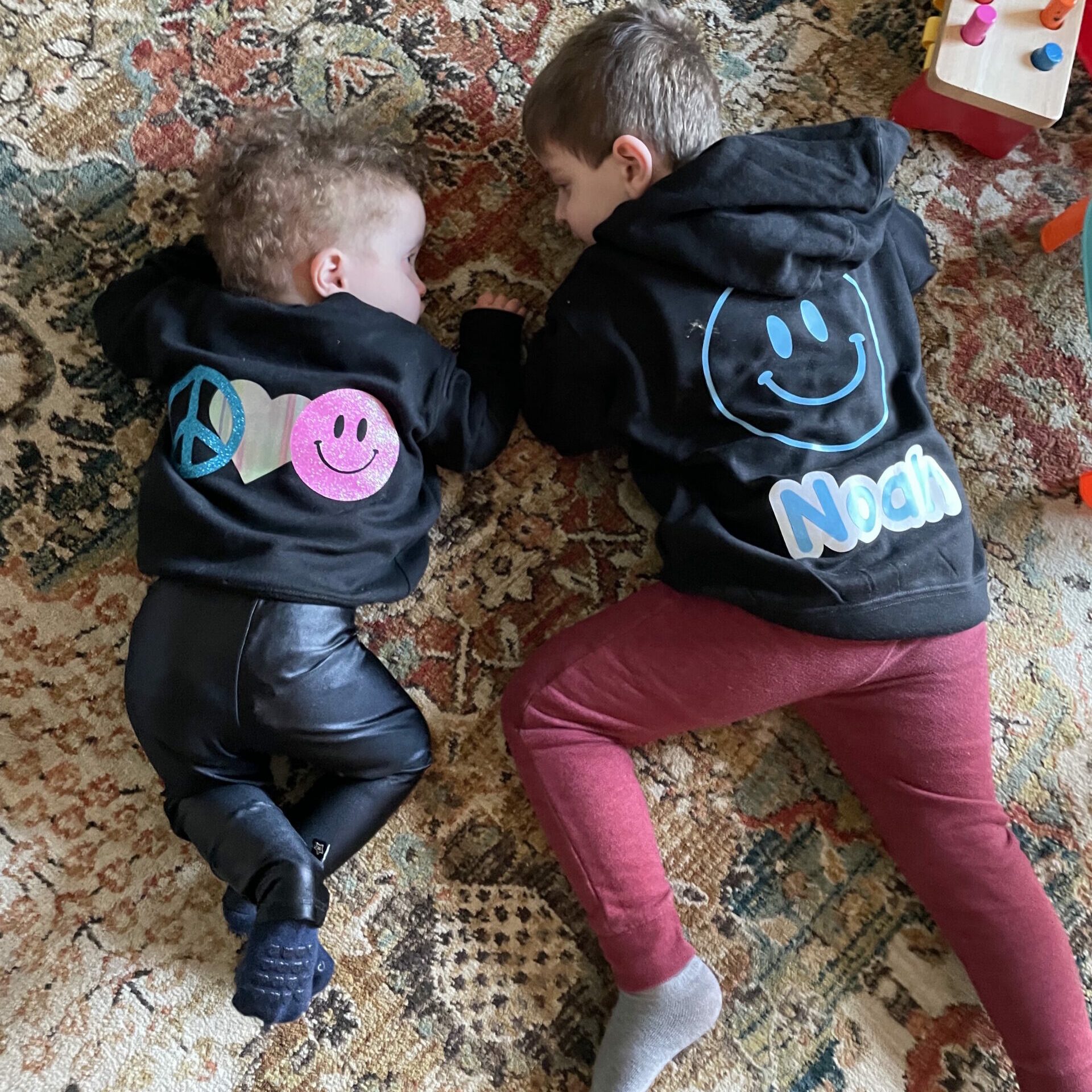 Hailey and Noah doing tummy time